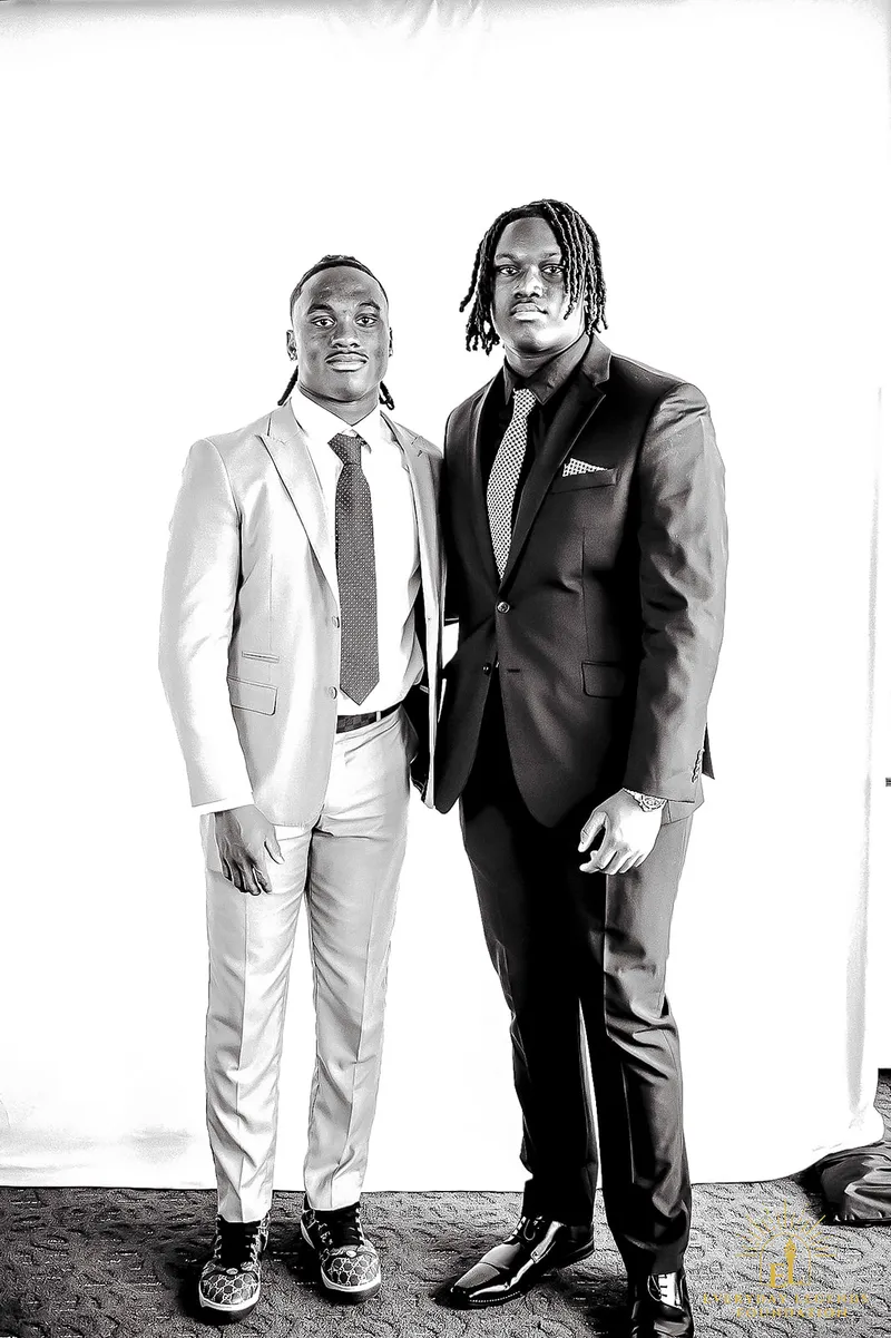 Jaylen McClain and his brother at the Legends Among Us luncheon.